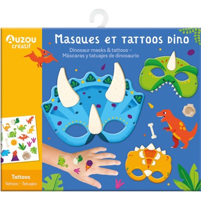 Ma pochette d'artiste - Masques et tattoos dino - Activités et loisirs créatifs - Auzou