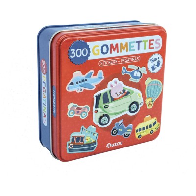 Boîte de gommettes métal - Les transports - Activités et loisirs créatifs - Auzou