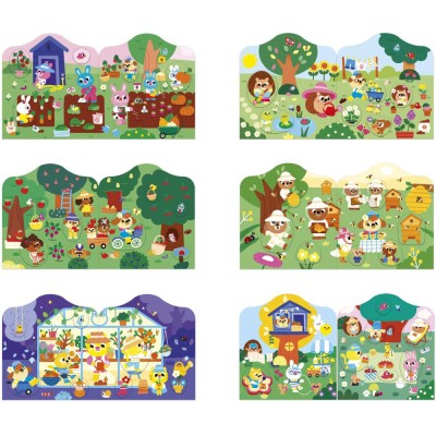 Cahier de Stickers et Décors Le Jardin : Mosaïque, gommettes & stickers - Janod