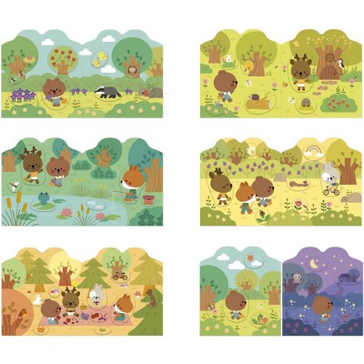 Cahier de Stickers et Décors La Forêt : Mosaïque, gommettes & stickers - Janod