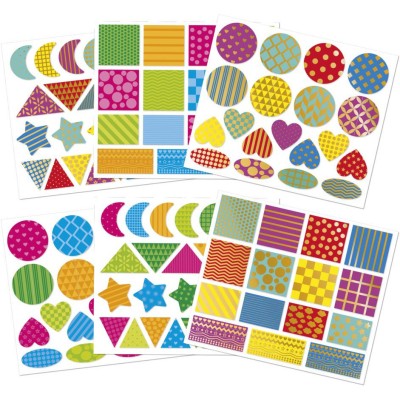 Stickers Formes Géométriques x150 : Mosaïque, gommettes & stickers - Janod