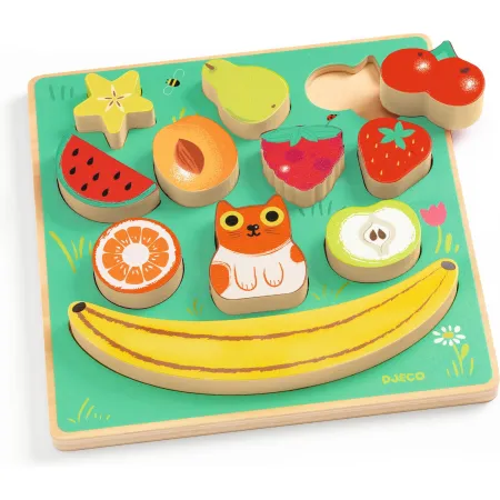 Puzzle à encastrer en bois et jeu d'équilibre : boom happy - Djeco