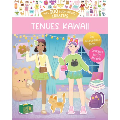 Mes 500 autocollants créatifs - Tenues kawaii - Activités et loisirs créatifs - Auzou