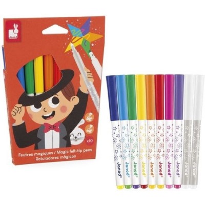 Feutres Magiques x10 : Peinture par numéro & coloriage - Janod