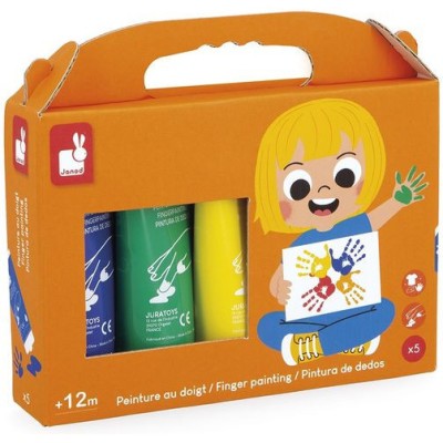 Peinture au Doigt x5 tubes : Peinture par numéro & coloriage - Janod