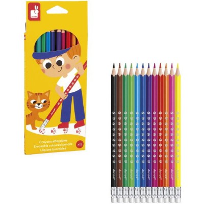Crayons Effaçables x12 : Peinture par numéro & coloriage - Janod