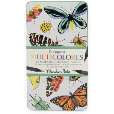 12 crayons de couleur multicolores Tout Autour du Mon - Moulin Roty
