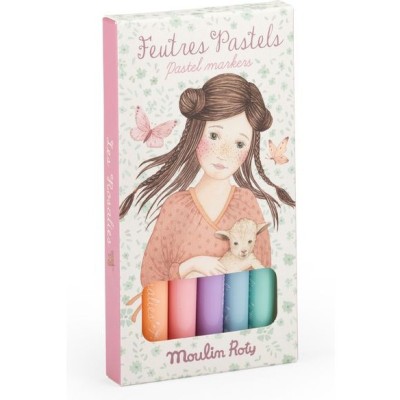 6 feutres pastels Les Rosalies - Papeterie - Moulin Roty