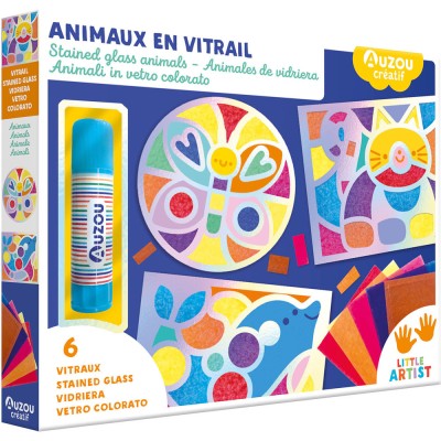 Mon coffret d'artiste - Animaux en vitrail - Activités et loisirs créatifs - Auzou