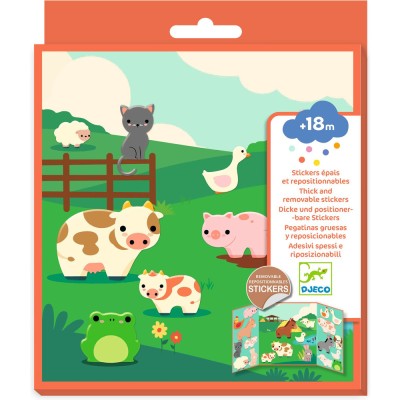 Stickers épais et repositionnables : les animaux de la ferme - djeco