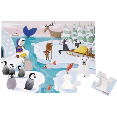 Puzzle tactile - La vie sur la Banquise - 20 Pièces - Puzzle - Janod