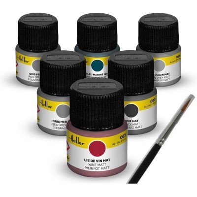 Set de peinture Marine - Acrylique, 6 12 ml - Heller - Heller 9405