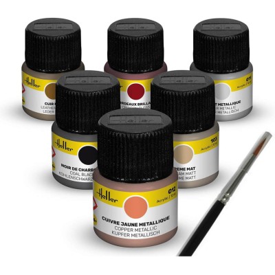 Set de peinture Vieux gréement - Acrylique, 6 12 ml - Heller - Heller 9404