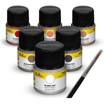 Set de peinture Voiliers - Acrylique, 6 12 ml - Heller - Heller 9406