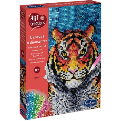 Art & créations - activité créative - canevas à diamanter - tigre - Sentosphere