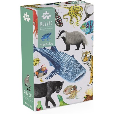 Puzzle Les Animaux Du Monde - 200 Pièces - Moulin Roty