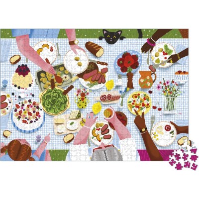 Puzzle Repas De Famille 1000 pièces : Puzzles 500 à 2000 pièces - Janod