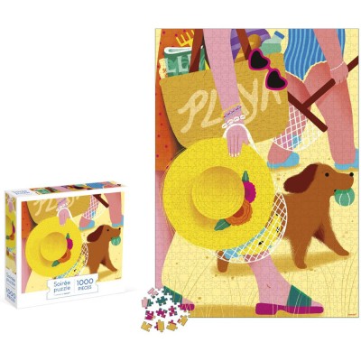 Puzzle Sortie à La Plage 1000 pièces : Puzzles 500 à 2000 pièces - Janod