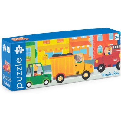 Puzzle 24 pièces Les véhicules Les Popipop - Moulin Roty