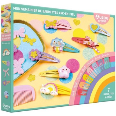 Mon coffret d'artiste - Mon semainier de barrettes arc-ciel - Activités et loisirs créatifs - Auzou