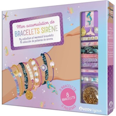 Ma boîte à bijoux - Mon accumulation de bracelets sirène - Activités et loisirs créatifs - Auzou