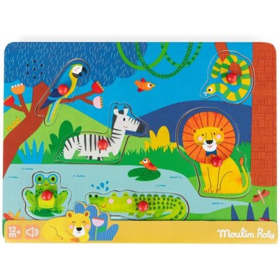 Puzzle sonore animaux en bois Les toupitis - Moulin Roty