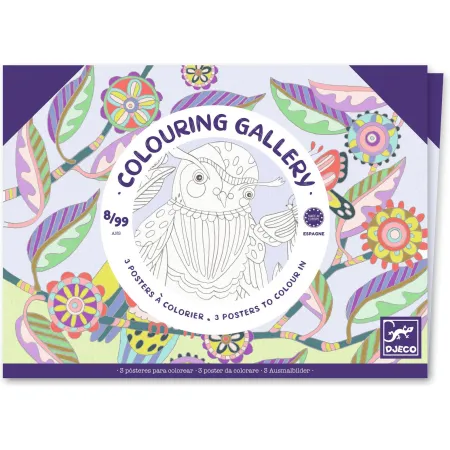 Posters à colorier : colouring gallery : oiseaux - Djeco