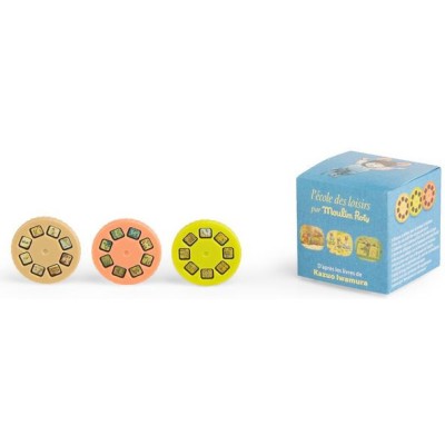 Boîte de 3 disques pour lampe La famille souris Ecole des loisirs - Moulin Roty