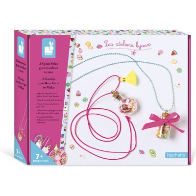 Kit Créatif - 2 Bijoux Fioles Gourmandises à Créer : Collection "Les Ateliers Bijoux" & Perles - Janod