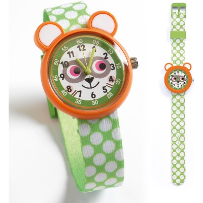 Montre Raton Laveur Orange/Vert Enfants - Djeco