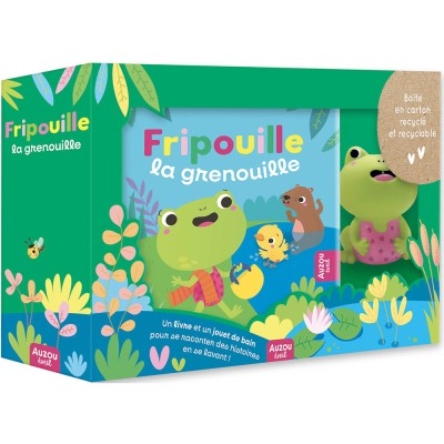 Mon premier livre de bain - Fripouille la grenouille - valisette carton - Livres enfants - Auzou