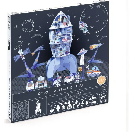 Colorie assemble et joue Diy Fusée - Djeco