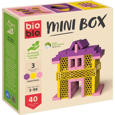 Bioblo Mini box rose jaune violet 40 briques