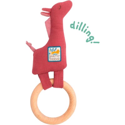 Anneau hochet bois girafe Sous mon baobab - Moulin Roty