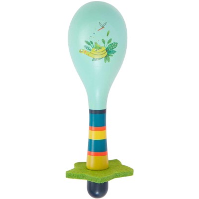 Maracas en Bois Bleue pour les Enfants Dans la Jungle - Moulin Roty