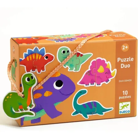 Puzzle 10 x 2 pièces duo : dinos - Djeco