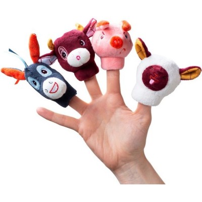 4 marionnettes à doigts Ferme - Emotions Peur, Colère, Tristesse - Lilliputiens