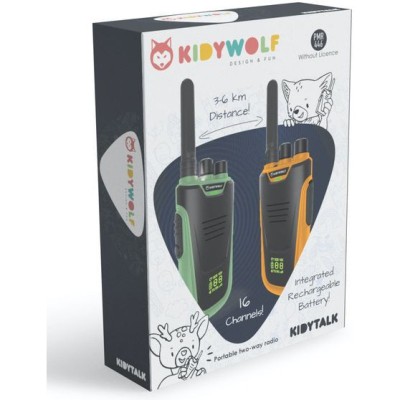 Talkie walkie avec batterie orange et vert - Kidywolf