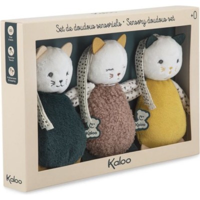 Doudous chats sensoriels Stimuli - Jouets d'éveil bébé - Kaloo