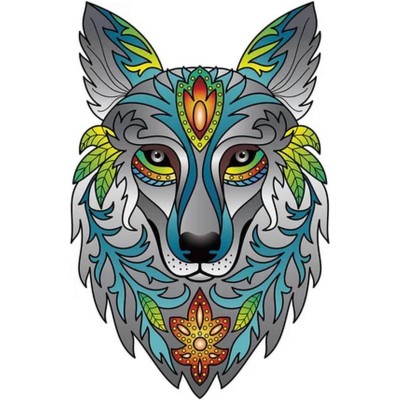 Rainbow Puzzle en bois - Loup - 180 pièces - Jeux classiques