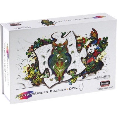 Rainbow Puzzle en bois - Hibou - 137 pièces - Jeux classiques