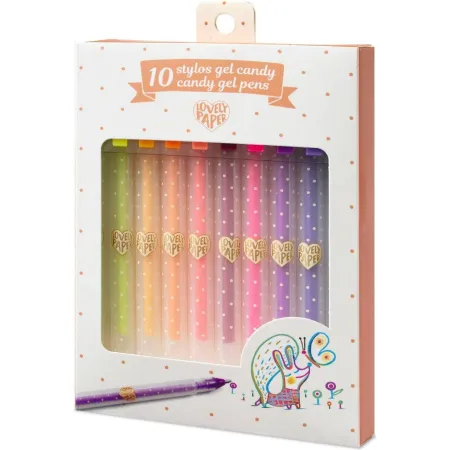 10 Stylos Gel Candy Lovely Paper - Djeco