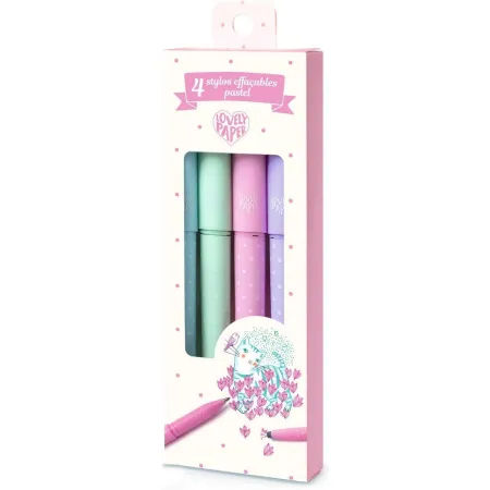 4 Stylos effaçables pastel Lovely Paper - Djeco