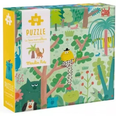Puzzle 48 pièces la terre merveilleuse Les Schmouks - Moulin Roty