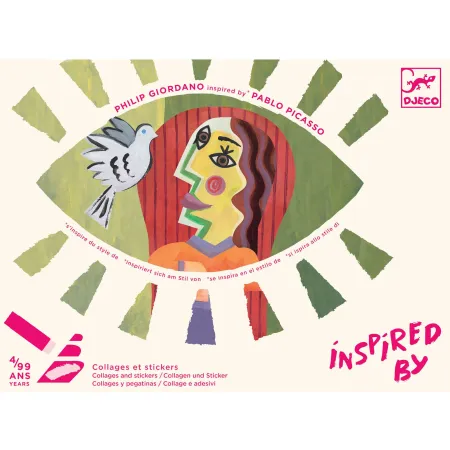 Collages et stickers : la tête au carré - Djeco