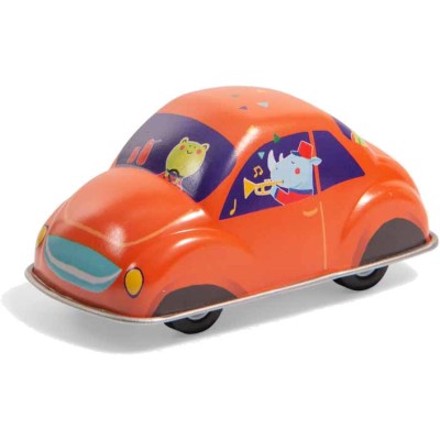 Voiture en métal à friction orange - Moulin Roty