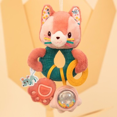 Peluche d'activités chat rose pour bébé dès 3 mois - Je découvre - 0 à 12 mois - Lilliputiens