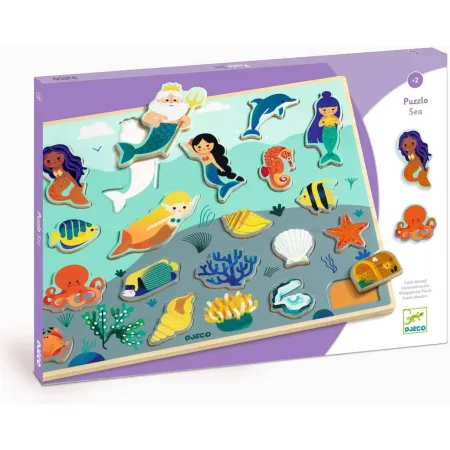 Puzzle 22 pièces en bois : puzzlo sea - Djeco
