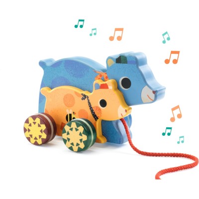 Jouet à tirer en bois : gabi & sam - djeco