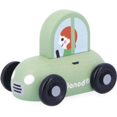 Voiture verte en bois Ville - Cross Roads : Véhicules, garages et voitures - Janod